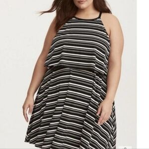 Torrid Black and White Striped Dress